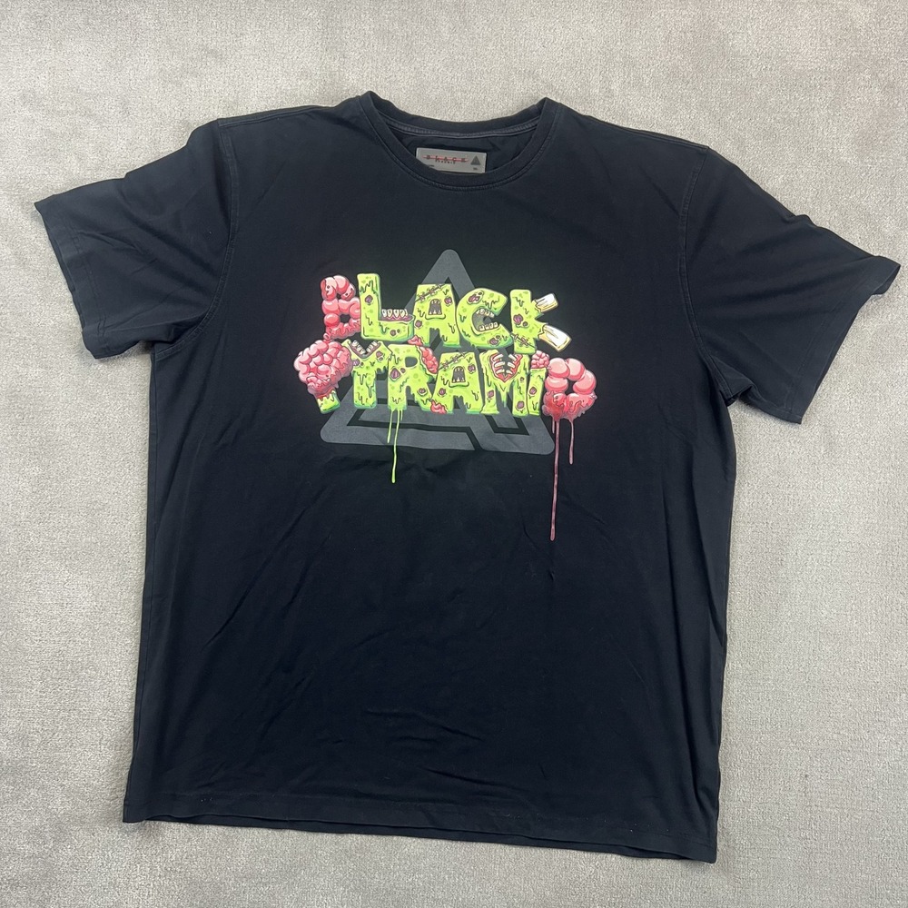 Black Pyramid XXL T-Shirt Streetwear Slime Logo Graphic Tee Y2K Grunge Black